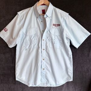 Ole Red Performance Fishing Button Down Mens Oversize S Vented Blue Short Sleeve